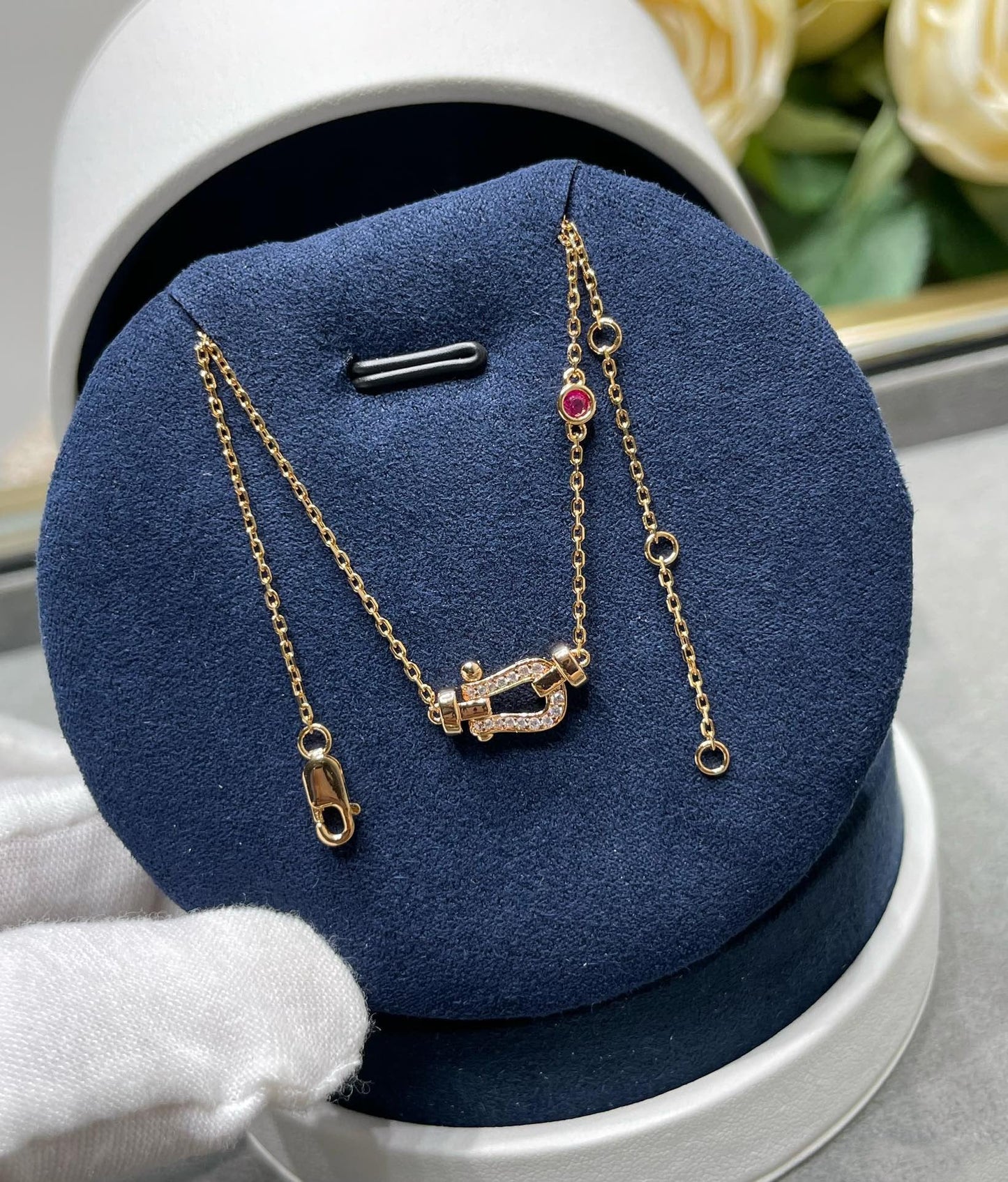 [CA]FORCE 10 DIAMOND PINK GOLD NECKLACE