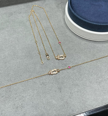 [CA]FORCE 10 DIAMOND PINK GOLD NECKLACE