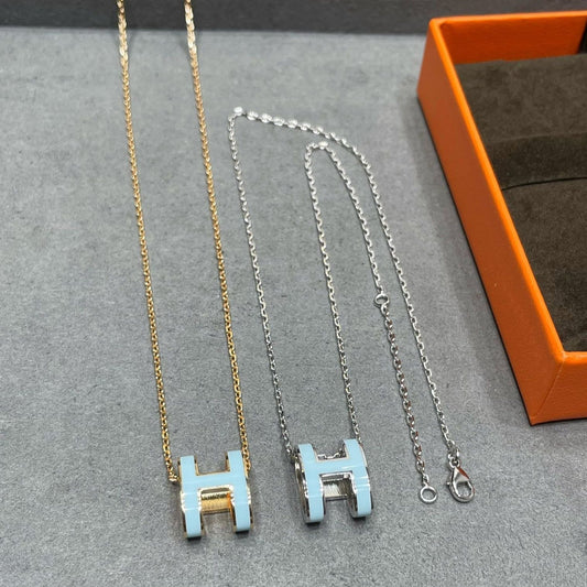 [CA]POP H SKY BLUE NECKLACE