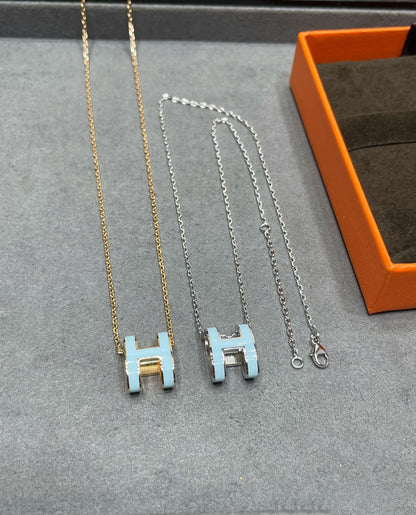 [CA]POP H SKY BLUE NECKLACE