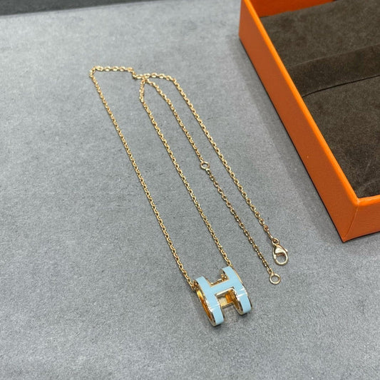 [CA]POP H SKY BLUE NECKLACE