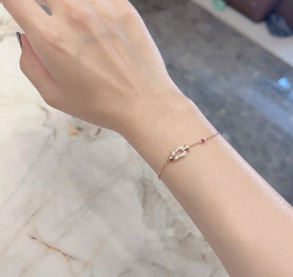 [CA]FORCE 10 DIAMOND CHAIN LINK PINK GOLD BRACELET