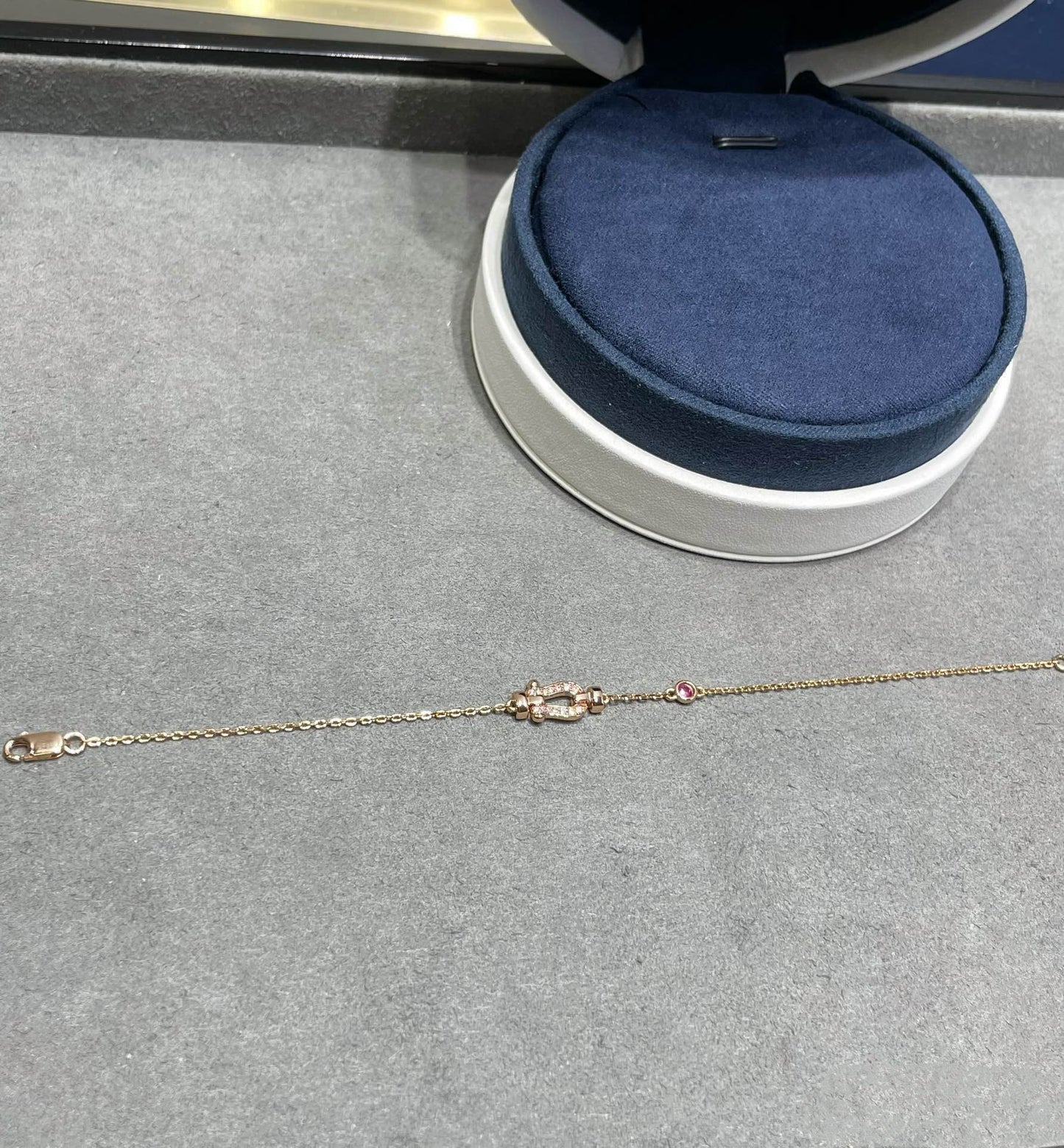 [CA]FORCE 10 DIAMOND CHAIN LINK PINK GOLD BRACELET