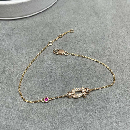 [CA]FORCE 10 DIAMOND CHAIN LINK PINK GOLD BRACELET