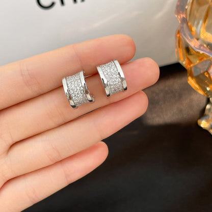 [CA]ZERO 1 DIAMOND PAVED EARRINGS