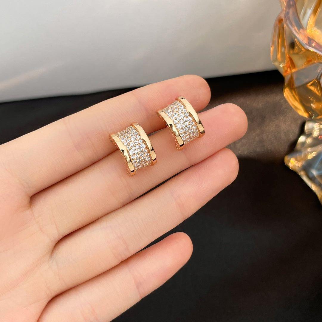 [CA]ZERO 1 DIAMOND PAVED EARRINGS