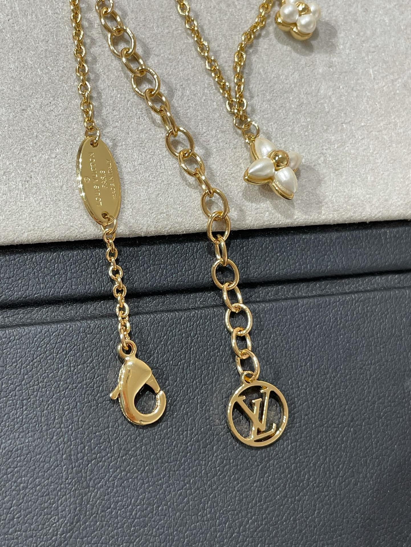 [CA]FLOWERGRAM GOLD MOP DOUBLE ROW NECKLACE