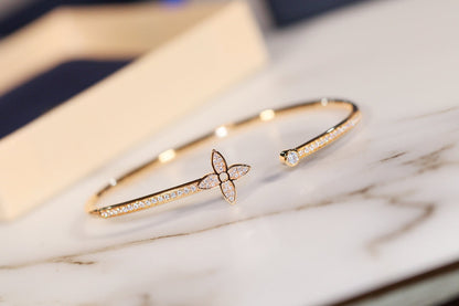 [CA]IDYLLE GOLD OPEN BRACELET DIAMOND PAVED