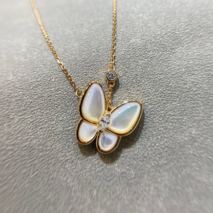 [CA]BUTTERFLY MOP DIAMOND NECKLACE