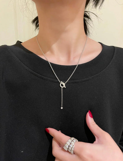 [CA]FINESSE SILVER DIAMOND NECKLACE