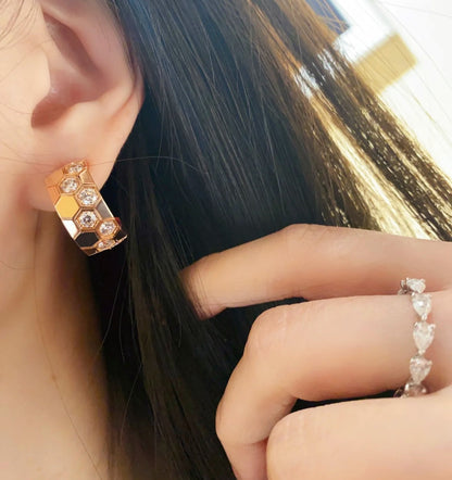 [CA]BEE LOVE DIAMOND HOOP EARRINGS