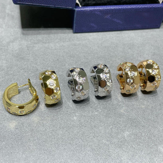 [CA]BEE LOVE DIAMOND HOOP EARRINGS