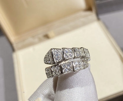 [CA]SERPENTI RING SILVER DIAMOND PAVED