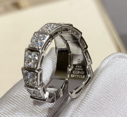 [CA]SERPENTI RING SILVER DIAMOND PAVED