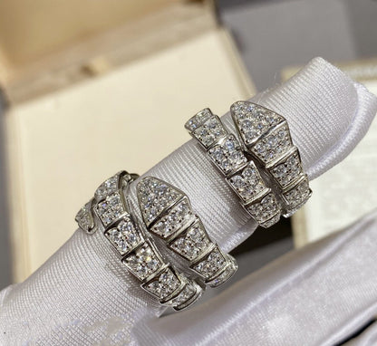 [CA]SERPENTI RING SILVER DIAMOND PAVED