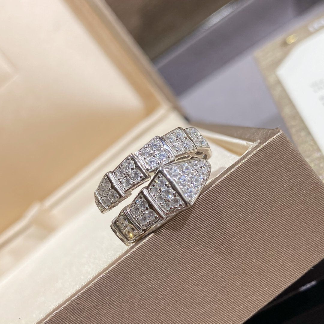 [CA]SERPENTI RING SILVER DIAMOND PAVED