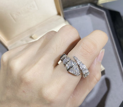 [CA]SERPENTI LARGE RING SILVER DIAMOND PAVED