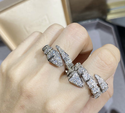 [CA]SERPENTI LARGE RING SILVER DIAMOND PAVED