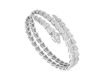 [CA]SERPENTI BRACELET SILVER DIAMOND DOUBLE ROW