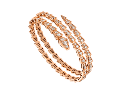 [CA]SERPENTI BRACELET PINK GOLD DIAMOND DOUBLE ROW