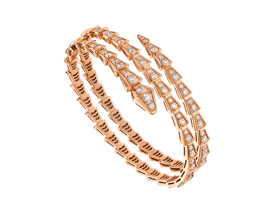 [CA]SERPENTI BRACELET PINK GOLD DIAMOND DOUBLE ROW