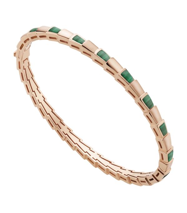 [CA]SERPENTI BRACELET PINK GOLD MALACHITE