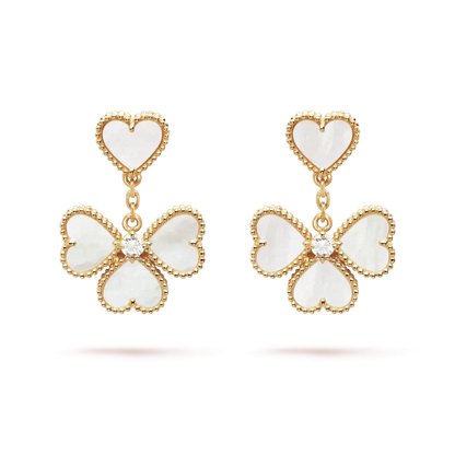 [CA]CLOVER SWEET WHITE MOP EARRINGS