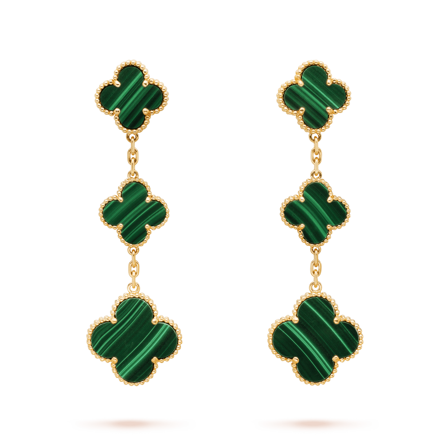 [CA]CLOVER MALACHITE 3 MOTIFS GOLD