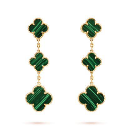 [CA]CLOVER MALACHITE 3 MOTIFS GOLD