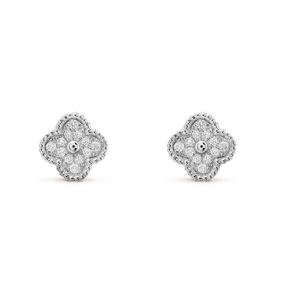 [CA]CLOVER MINI DIAMOND STUD EARRINGS