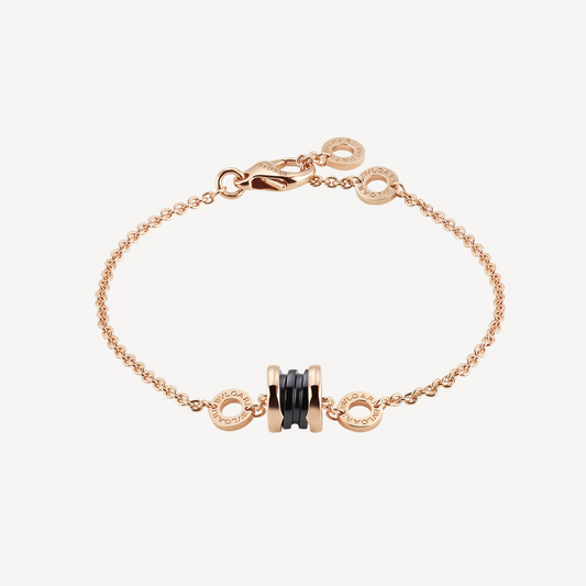 [CA]ZERO 1 SOFT PINK GOLD AND BLACK CERAMIC BRACELET