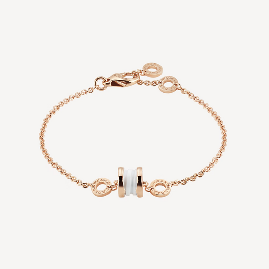 [CA]ZERO 1 SOFT PINK GOLD AND WHITE CERAMIC BRACELET