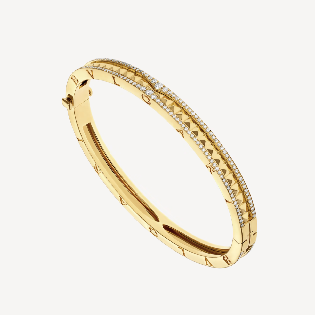 [LUCAS]ZERO 1 SPIRAL AND PAVED DIAMOND GOLD BRACELET