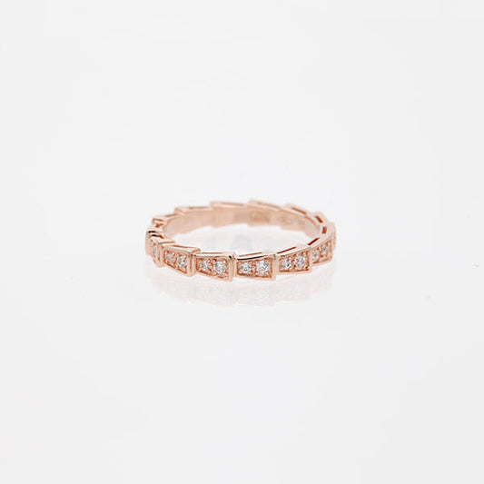 [CA]SERPENTI RING PINK GOLD DIAMOND PAVED 3MM