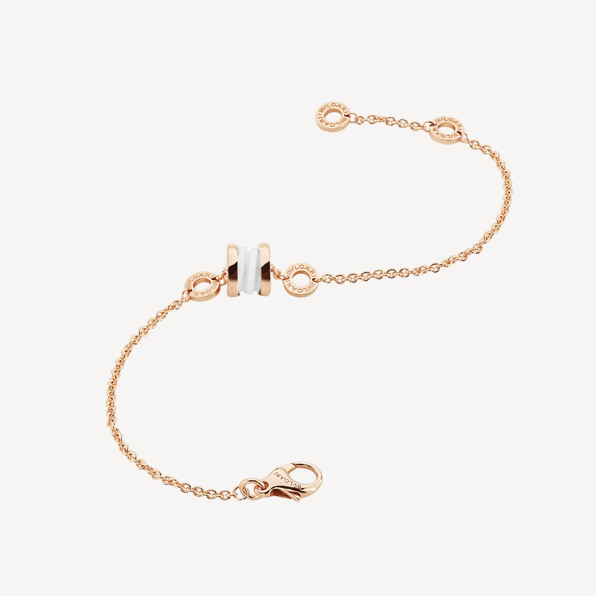 [CA]ZERO 1 SOFT PINK GOLD AND WHITE CERAMIC BRACELET