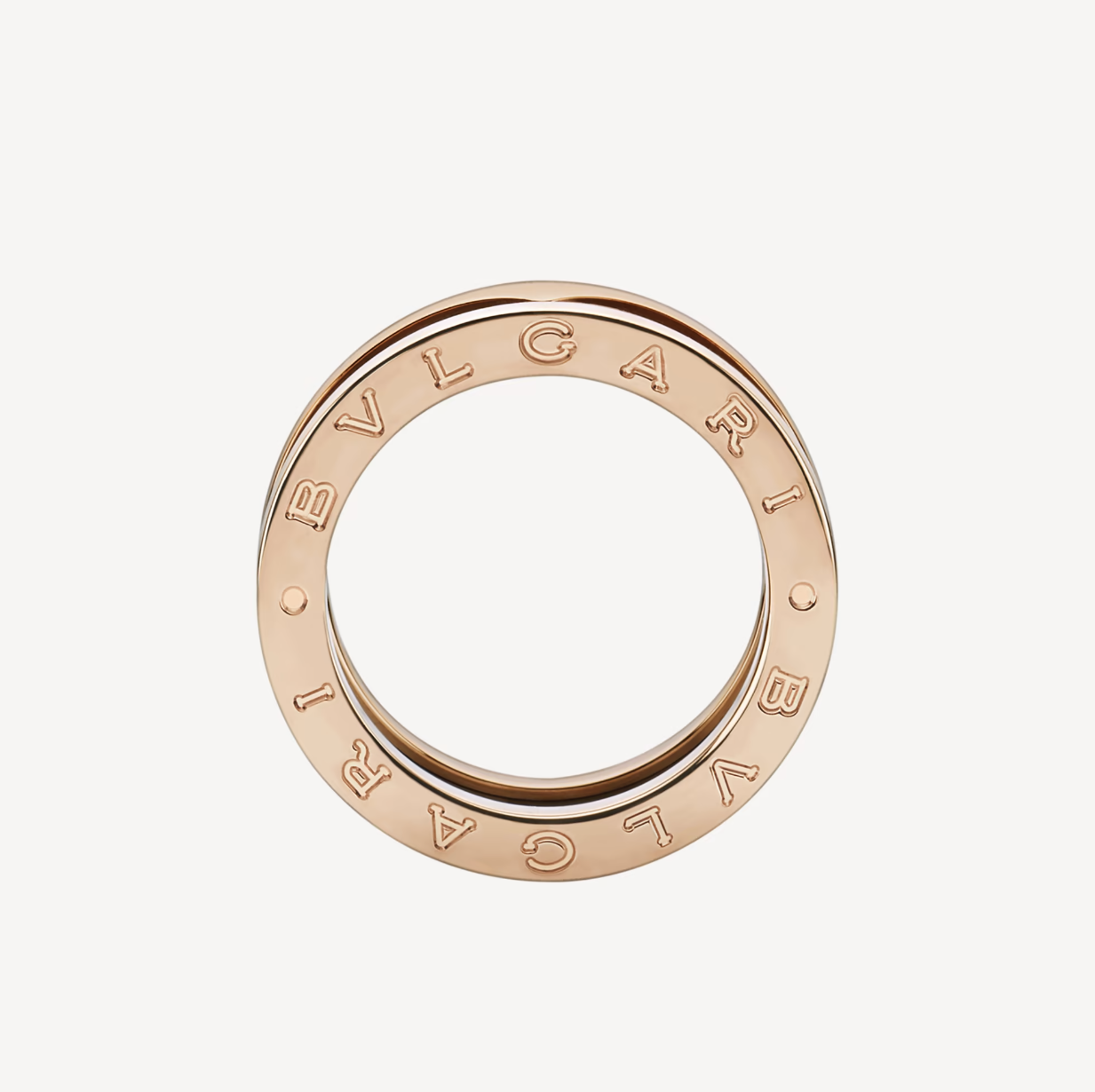 [CA]ZERO 1 TWO-BAND LOOPS AND BLACK CERAMIC PINK GOLD RING