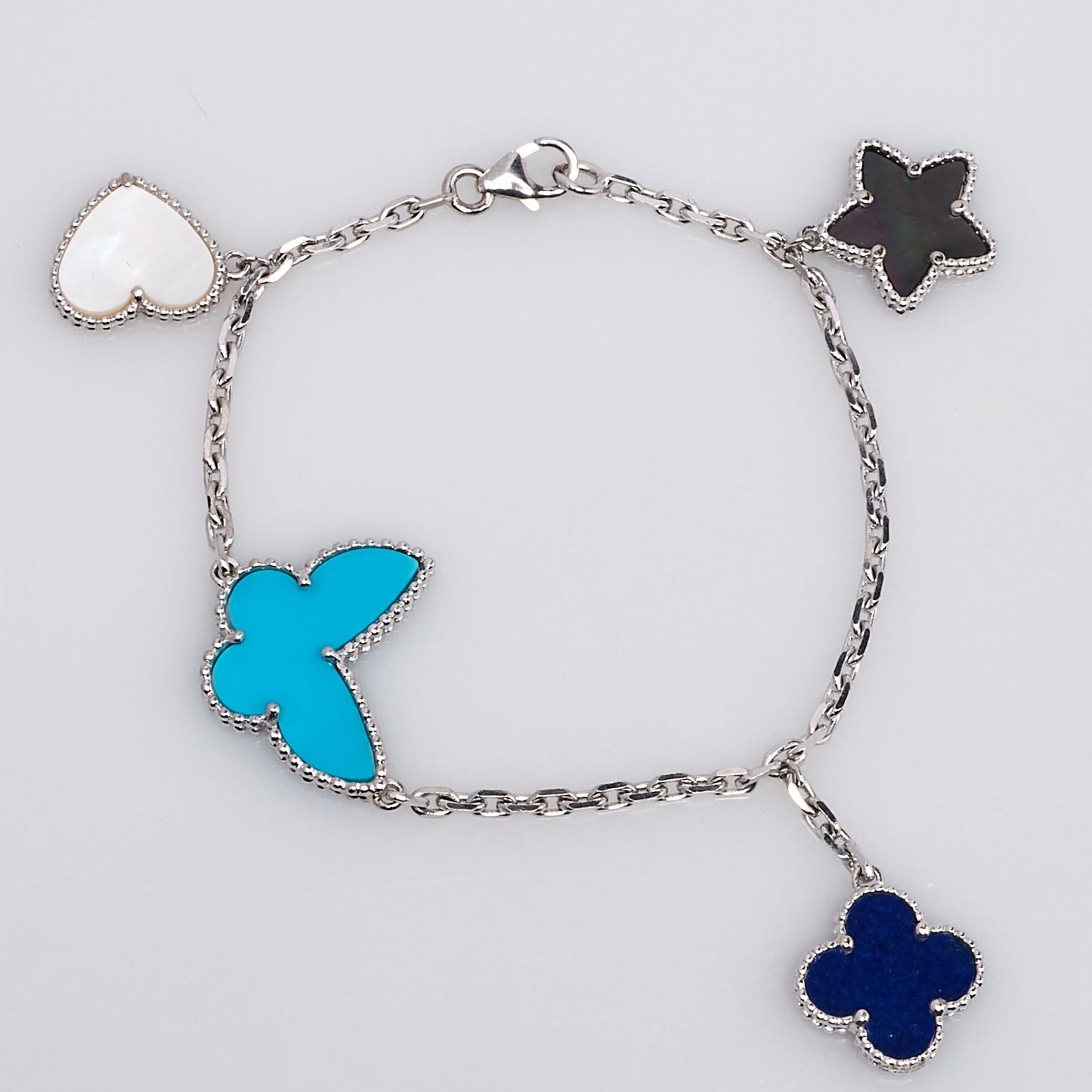 [CA]LUCKY SPRING SILVER BRACELET 4 MOTIF