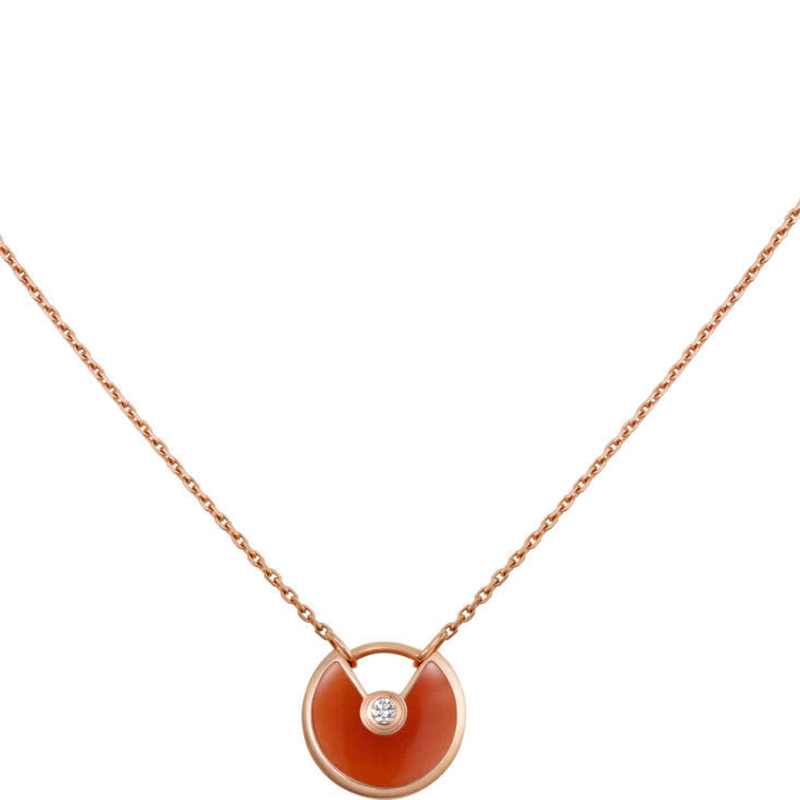 [CA]AMULETTE GOLD CARNELIAN ONYX NECKLACE