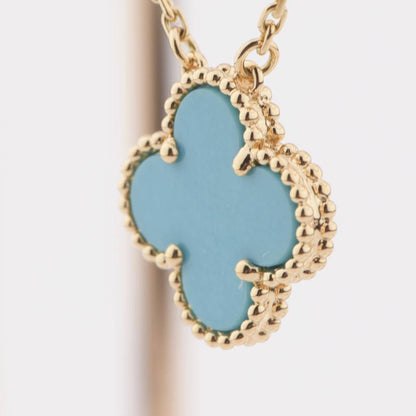 [CA]CLOVER 15MM VINTAGE TURQUOISE NECKLACE