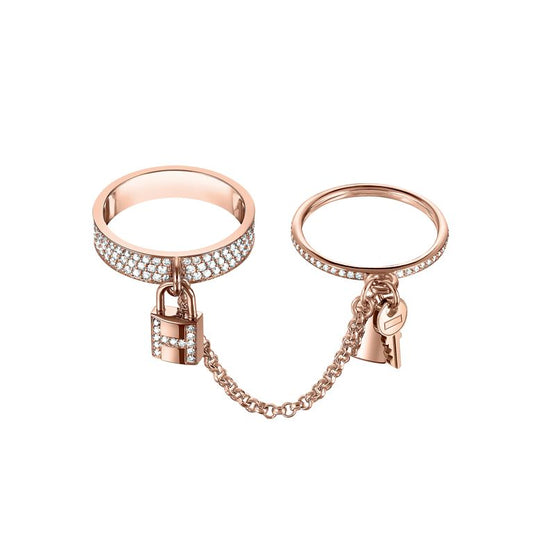 [CA]HM KELLY CLOCHETTE DOUBLE RING IN  WITH DIAMONDS