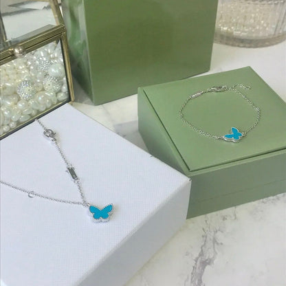 [CA]BUTTERFLY TURQUOISE BUTTERFLY BRACELET SILVER