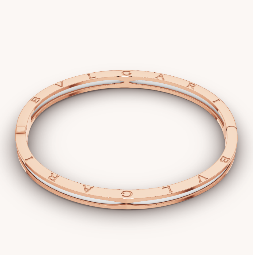 [CA]ZERO 1 PINK GOLD WITH WHITE CERAMIC BRACELET