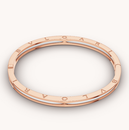 [CA]ZERO 1 PINK GOLD WITH WHITE CERAMIC BRACELET