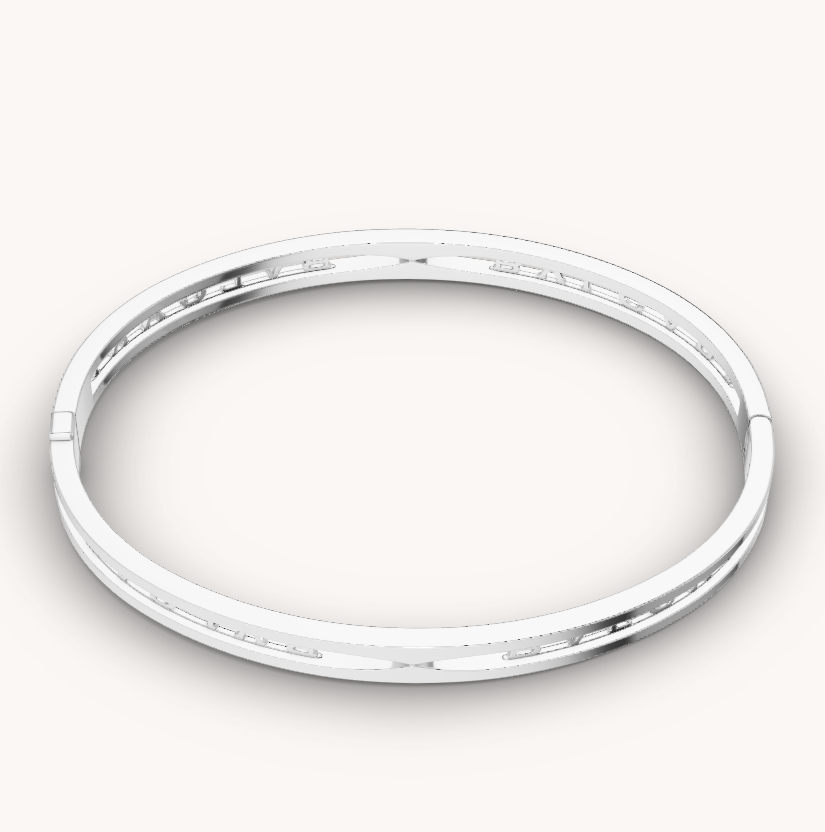 [LUCAS]ZERO 1 SPIRAL LOGO SILVER BRACELET