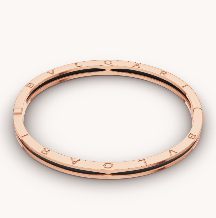 [CA]ZERO 1 PINK GOLD WITH BLACK CERAMIC BRACELET