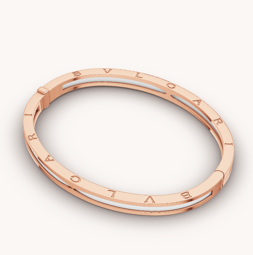 [CA]ZERO 1 PINK GOLD WITH WHITE CERAMIC BRACELET