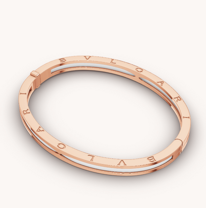 [CA]ZERO 1 PINK GOLD WITH WHITE CERAMIC BRACELET