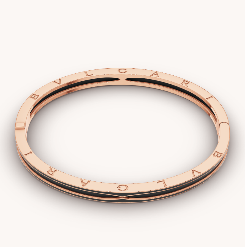 [CA]ZERO 1 PINK GOLD WITH MATTE BLACK CERAMIC BRACELET