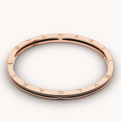 [CA]ZERO 1 PINK GOLD WITH MATTE BLACK CERAMIC BRACELET