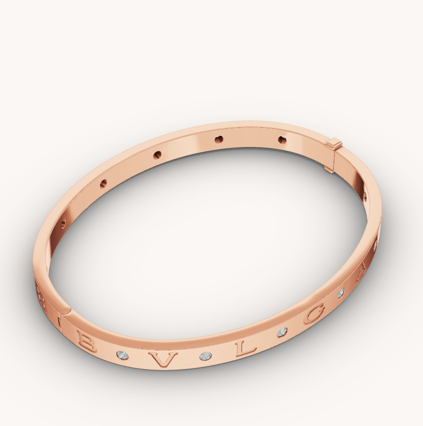 [CA]ZERO 1 PINK GOLD 12 DIAMONDS BRACELET